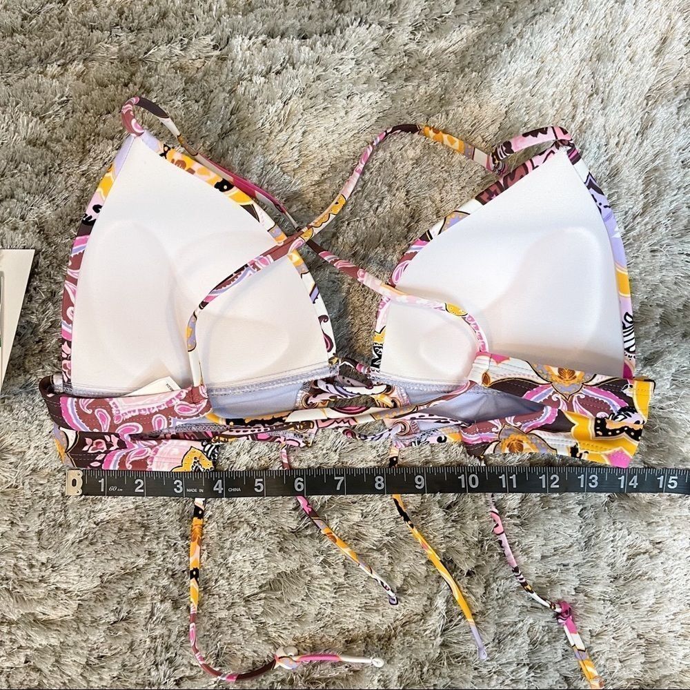 Hula Honey Bikini Lightly Padded Halter Tie-back + Matching Bottoms Size L NWT - Picture 6 of 16